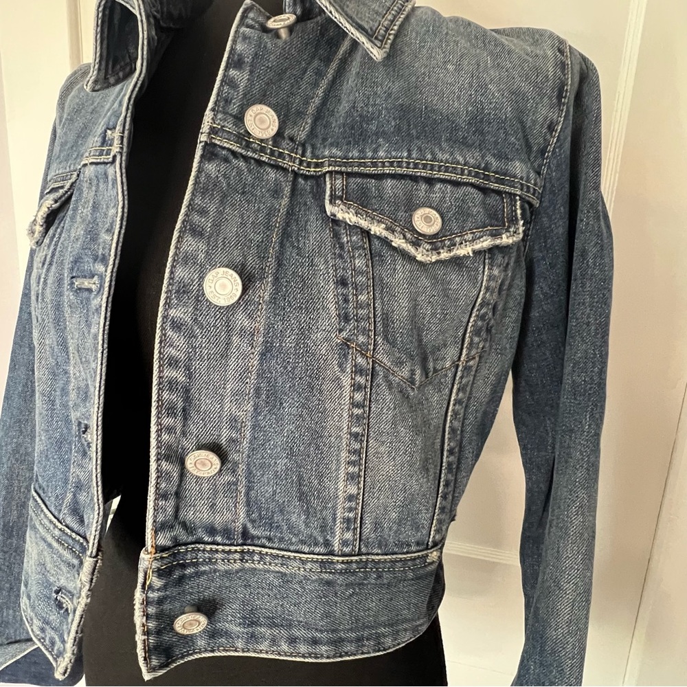 Gap Distressed Cropped Jean Jacket, S